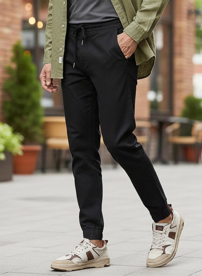 Urbano Fashion Men's Black Slim Fit Stretchable Jogger Jeans